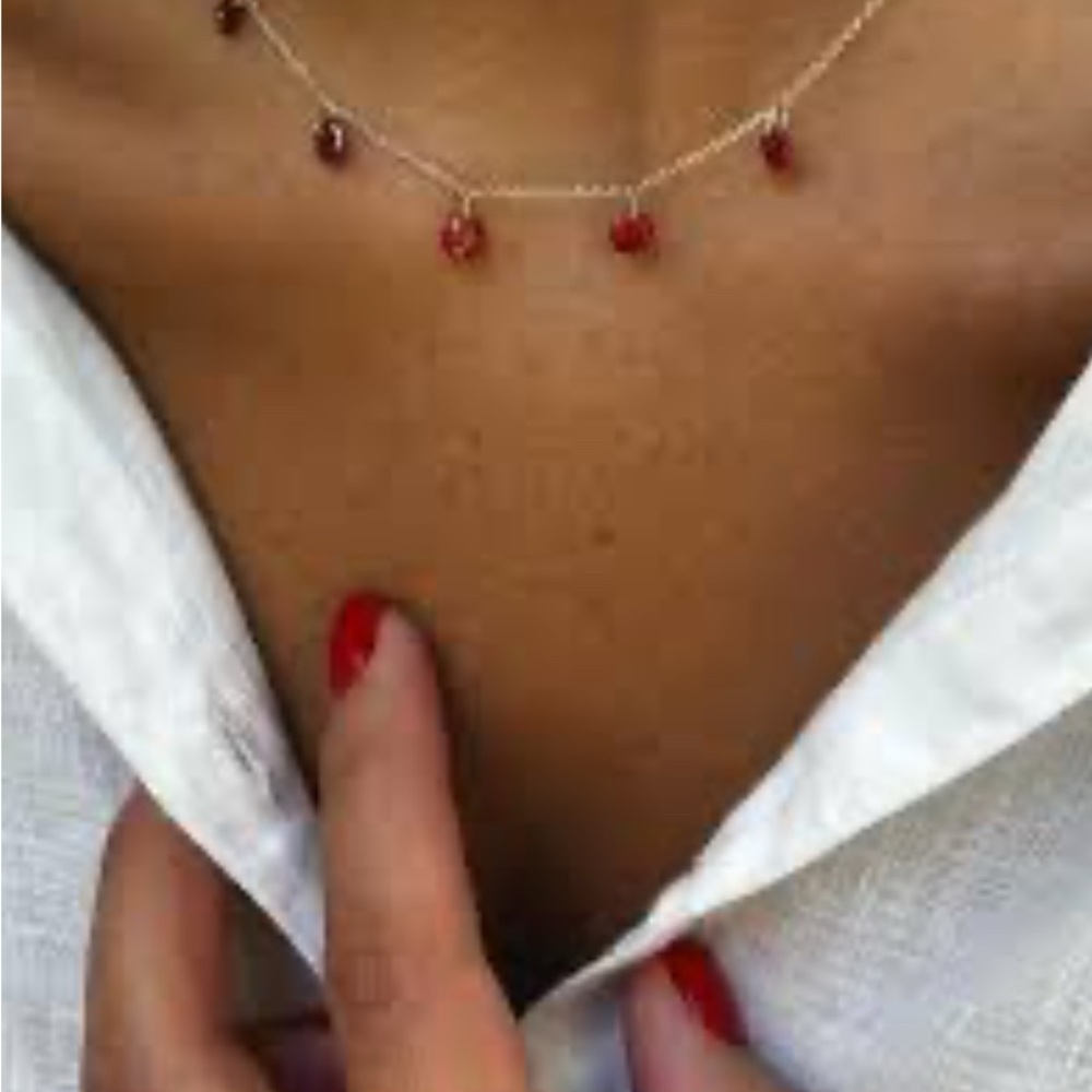 INC International Concepts Elegant Red Bead Drop Necklace